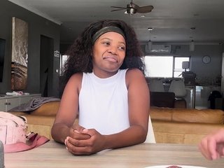 Big Ass 18yo Black Hottie Blows Agent