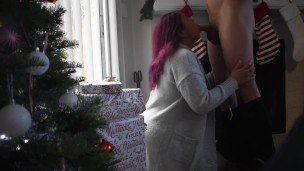 Christmas morning throatgoat for sugar daddy submissive babe