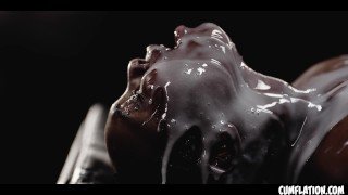 Extreme Interracial Cumflation – Sexy Black Girl Zaawaadi Filled With Loads Of CUM Inside Her Pussy