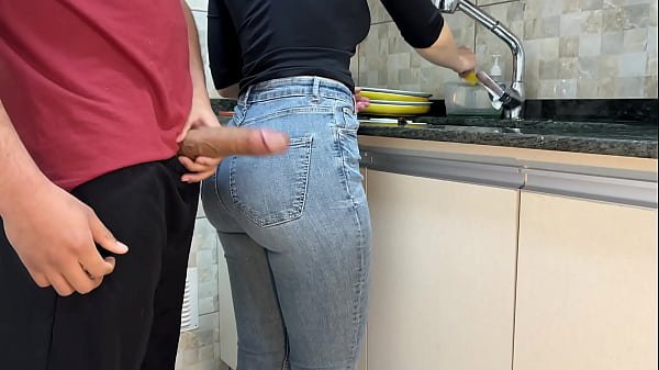 Maid gets Cum on her Ass wearing Jeans (FREE USE)