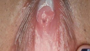 Playing with his cum