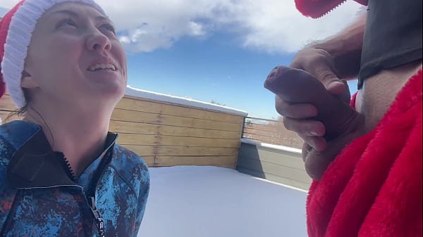 Santa Claus gives me an ANAL CREAM PIE 8 inch big dick deep throat in the snow