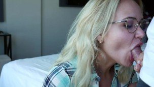 Sloppy Blowjob by Girl in Glasses