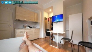 The redhead just came home from the store and immediately sucked her off